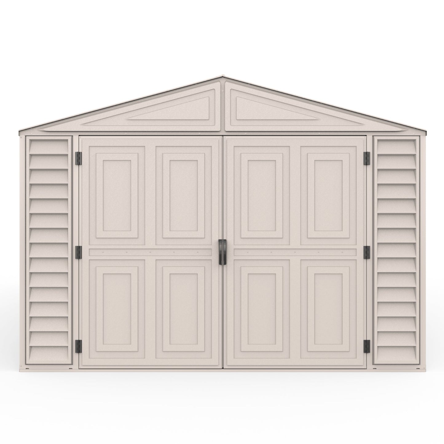 W10.5 ft Large Vinyl Storage Shed with Foundation, 2 Windows & Side Doors