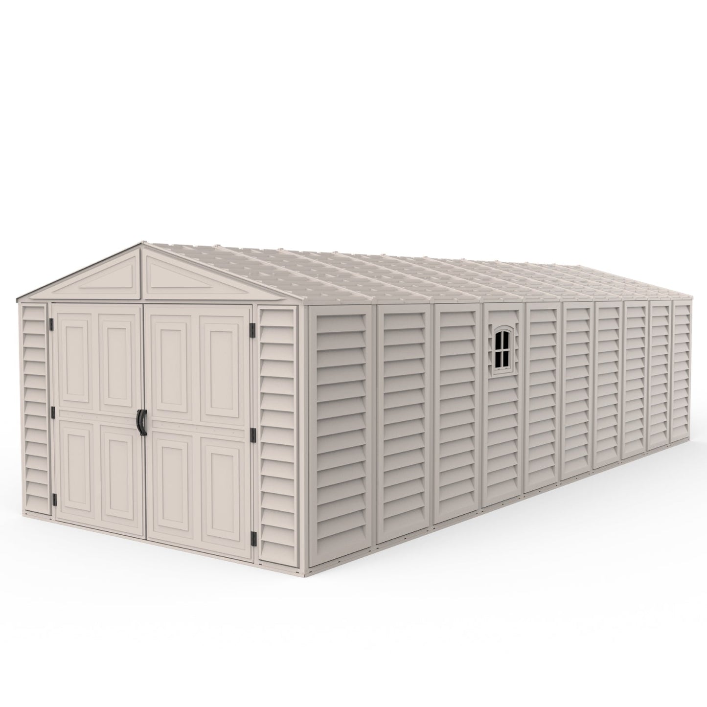 W10.5 ft Large Vinyl Storage Shed with Foundation, 2 Windows & Side Doors