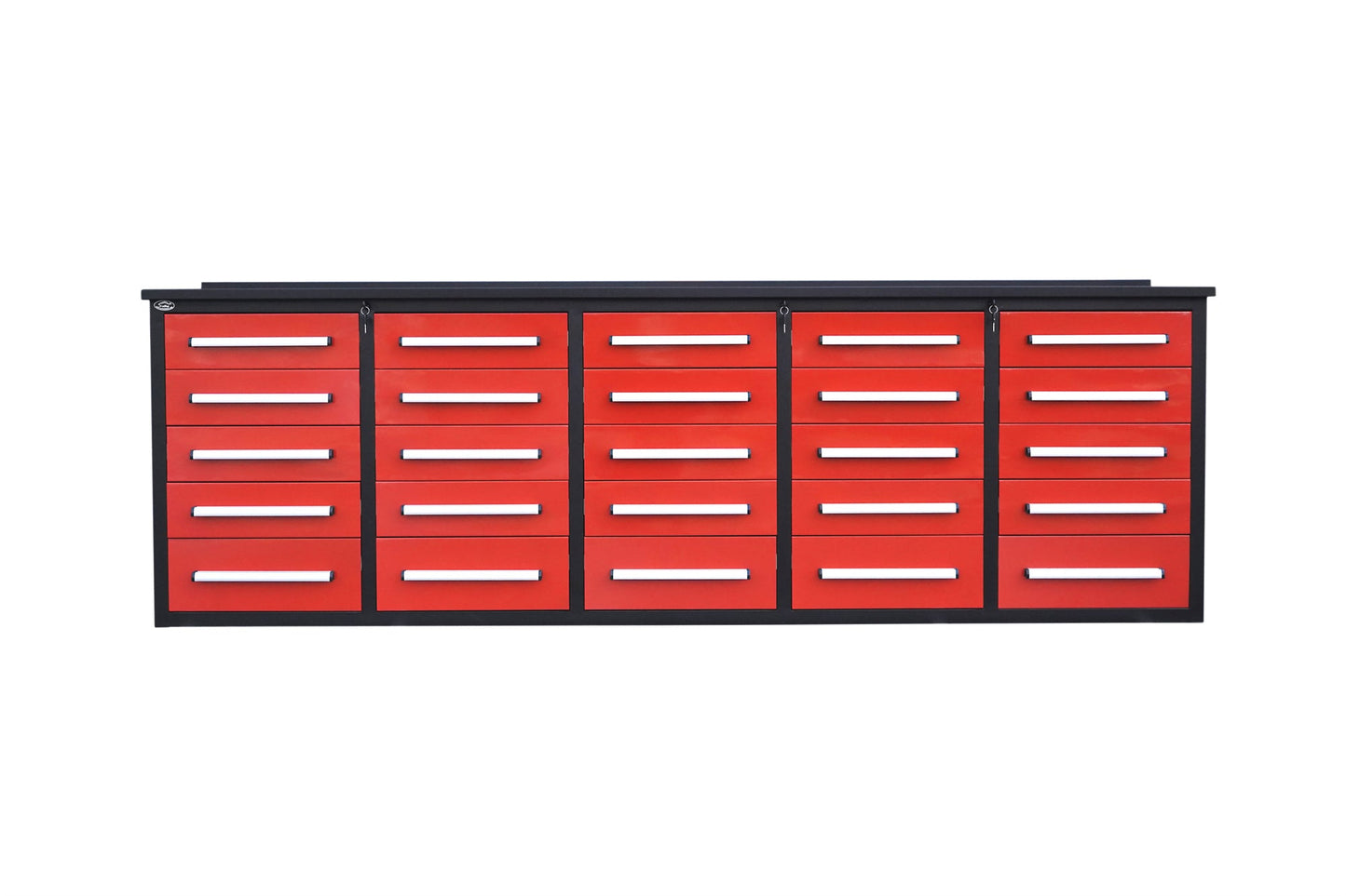 10' Workbench with Storage Drawers (25 Drawers)