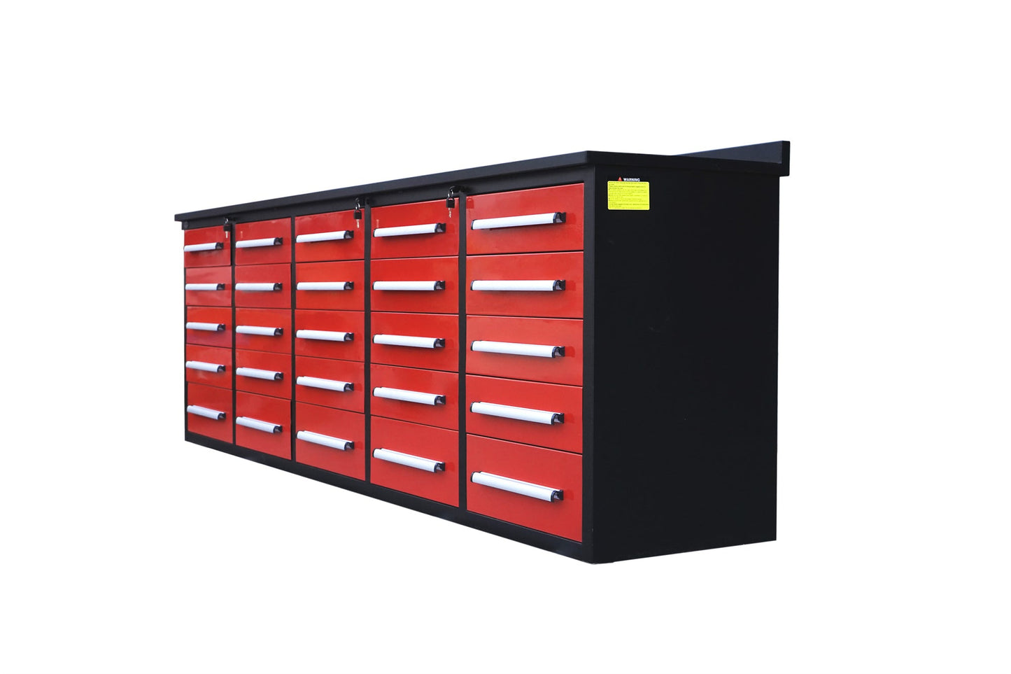10' Workbench with Storage Drawers (25 Drawers)