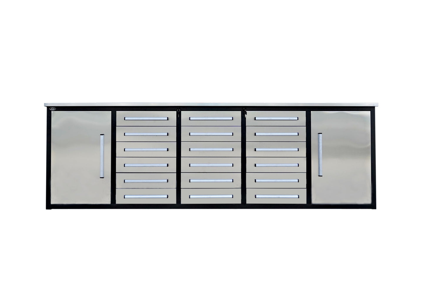 10ft Storage Cabinet with Workbench (18 Drawers & 2 Cabinets)