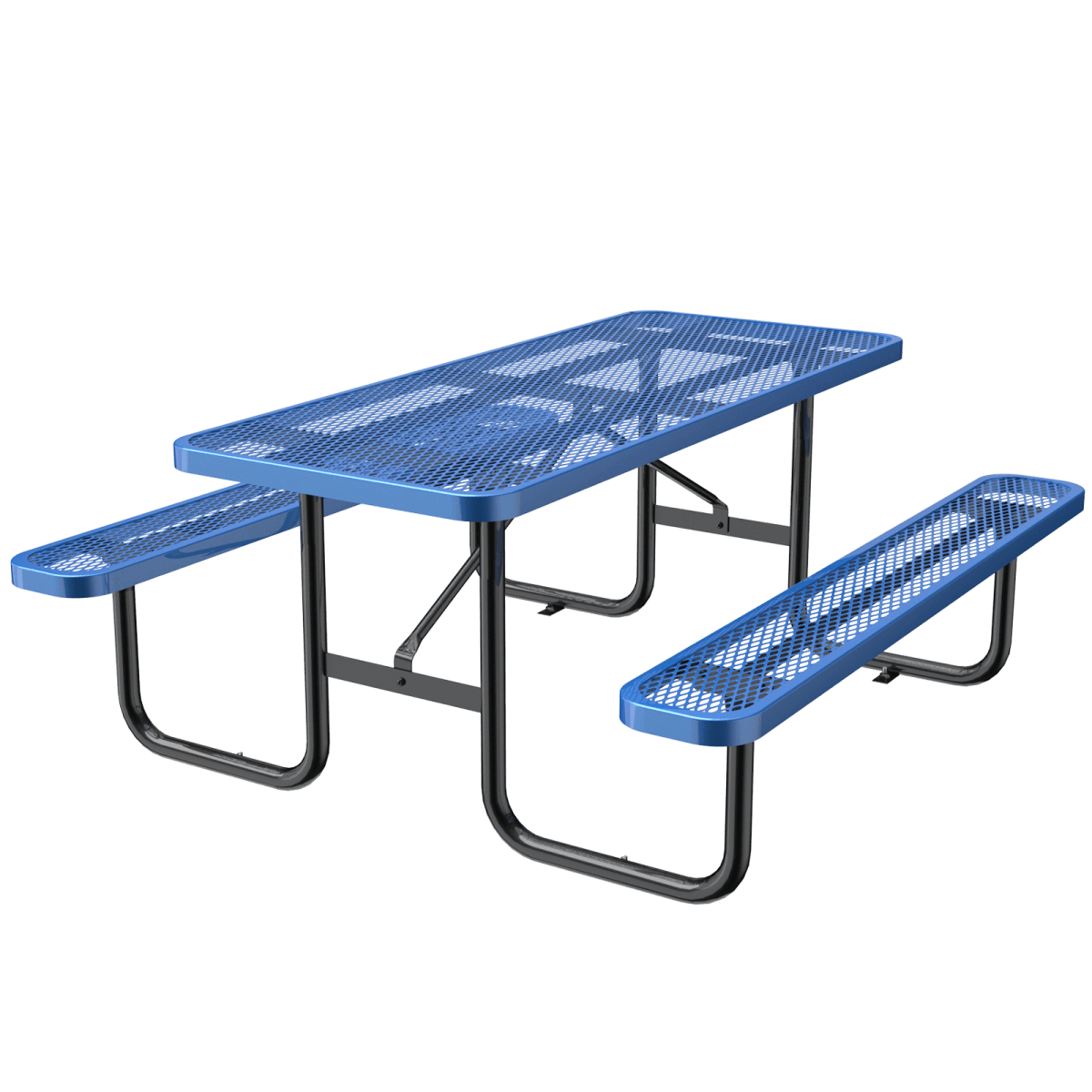 6 ft Metal Picnic Tables for Outdoors, Rectangle Coated Steel Patio Furniture Set