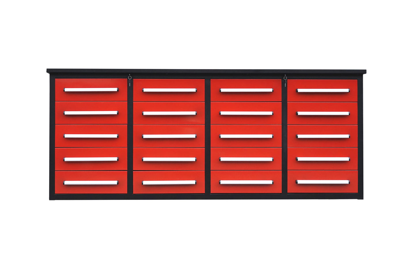 7' Garage Storage Cabinets with Workbench (20 Drawers)
