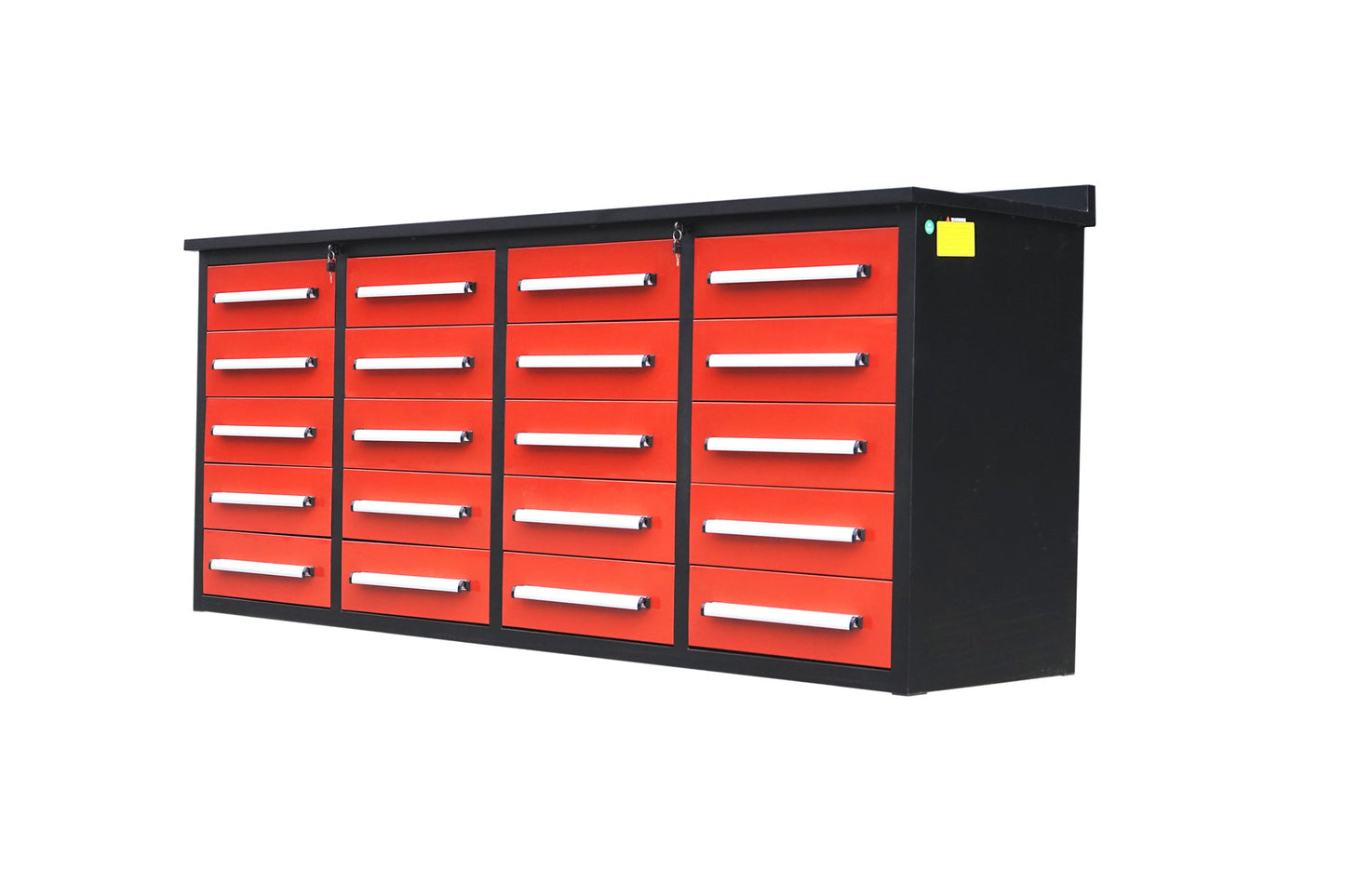 7' Garage Storage Cabinets with Workbench (20 Drawers)