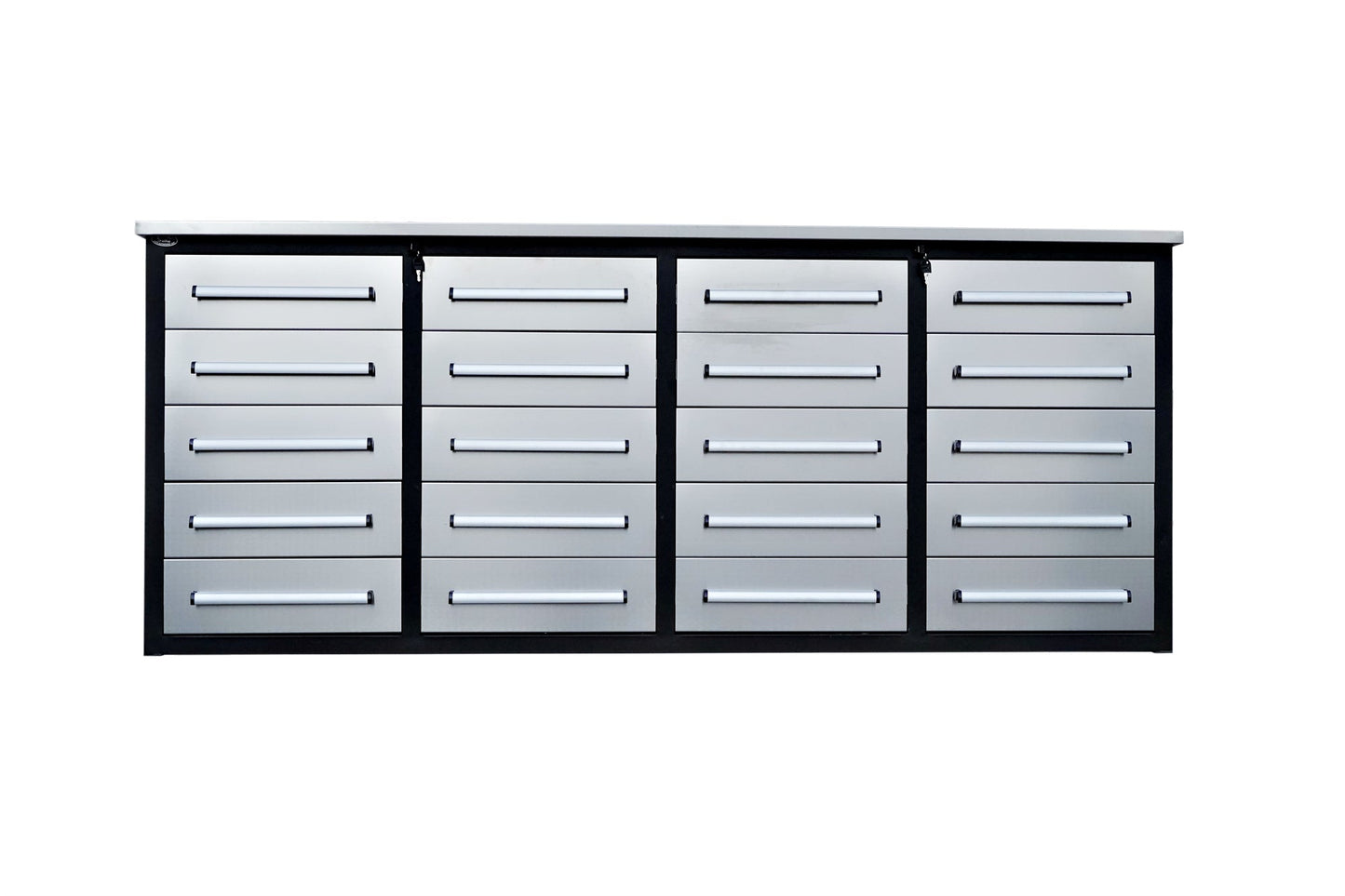 7' Garage Storage Cabinets with Workbench (20 Drawers)