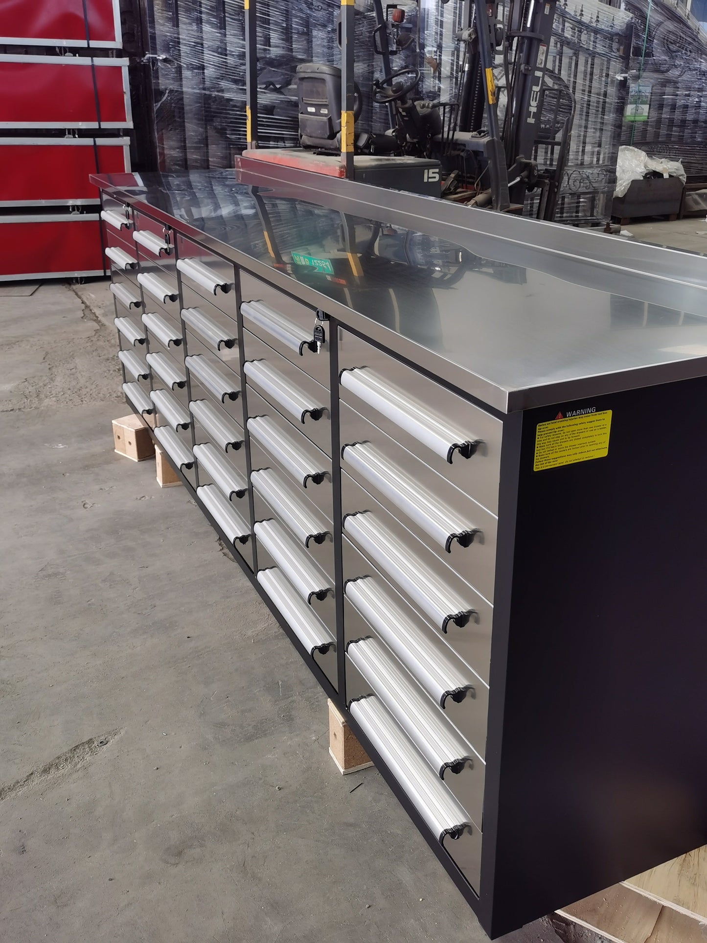 10ft Storage Cabinet with 30 Drawers