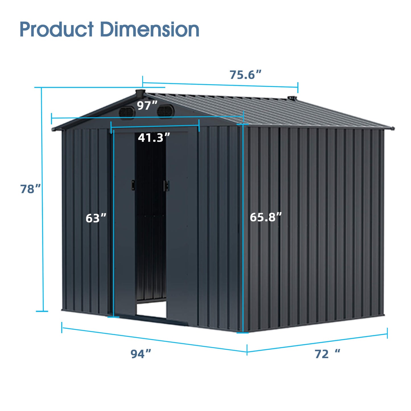 Metal Storage Shed 8'x6'