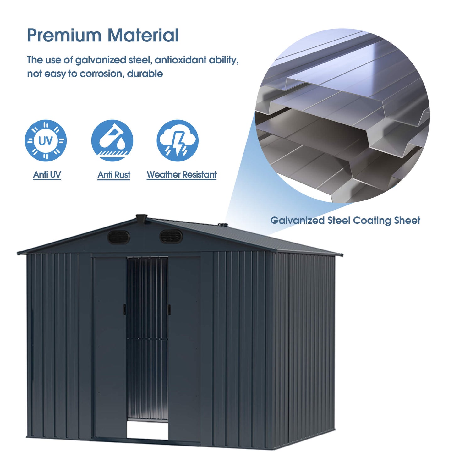Metal Storage Shed 8'x6'