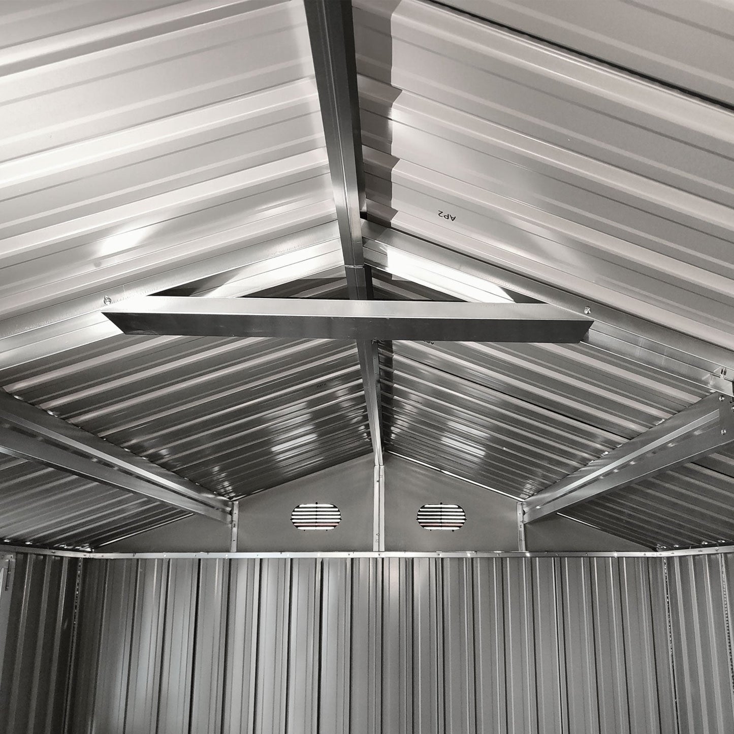 8x6 ft Metal Storage Shed with Window and Foundation