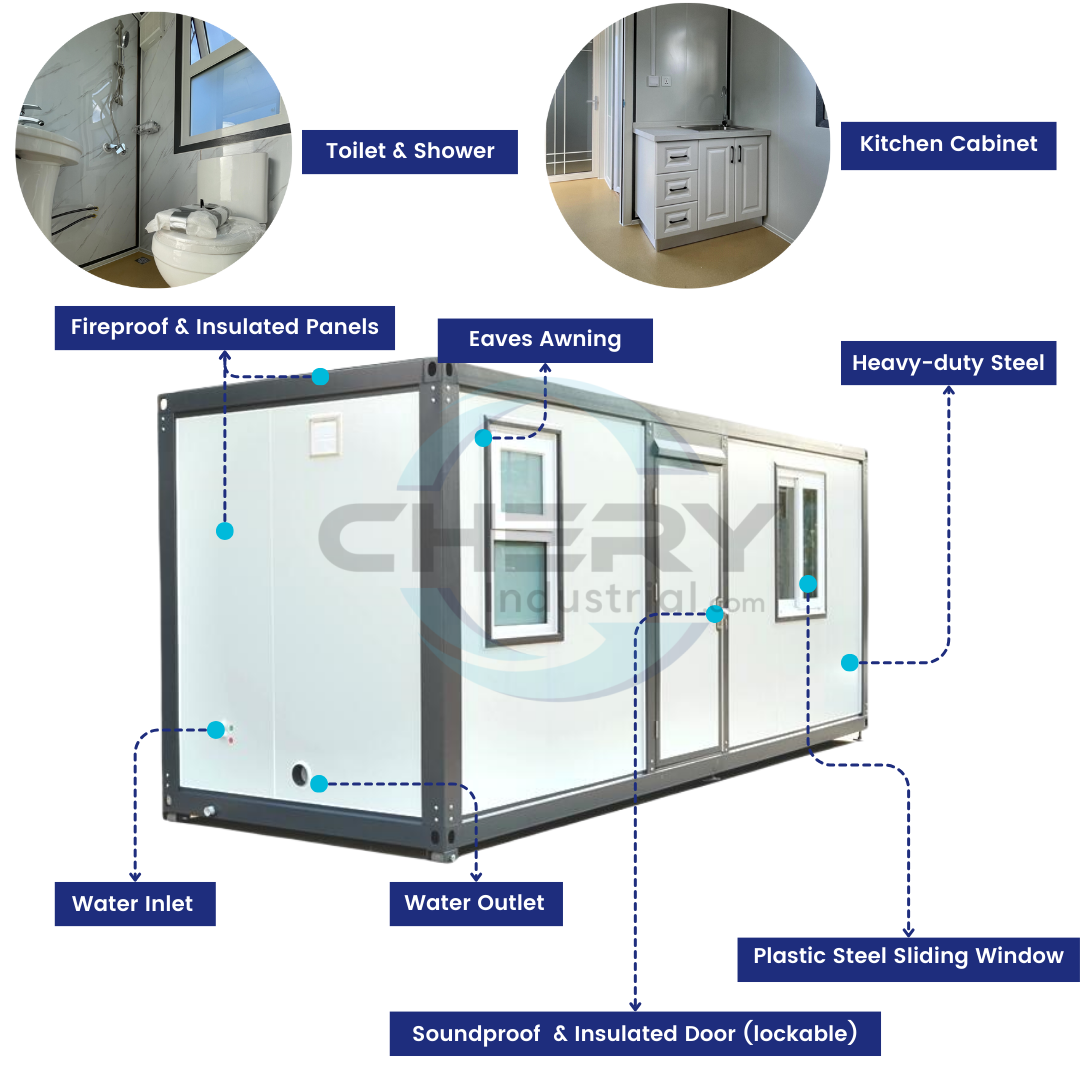 Portable Office 7ft x 20ft with Bathroom