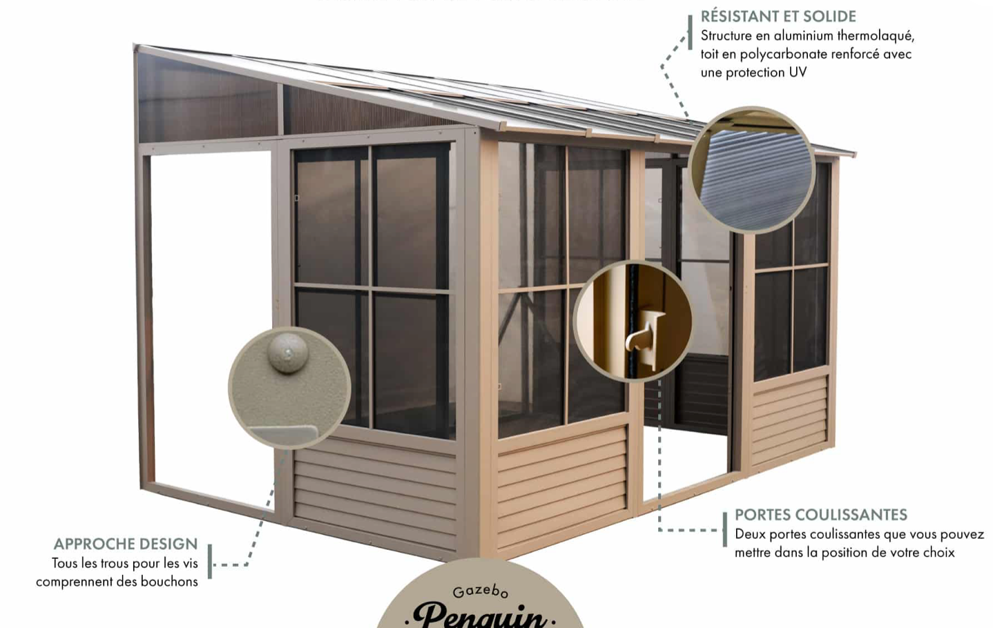 Gazebo Penguin Florence Add-A-Room 8 Ft. x 12 Ft.