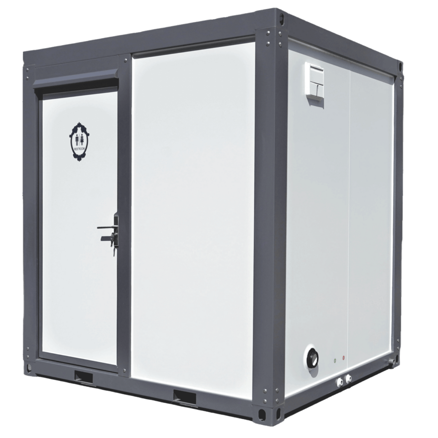 Portable Toilet with Fan-shaped Door Shower