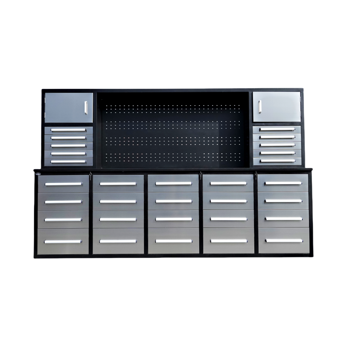 10' Storage Cabinet with Workbench (30 Drawers)