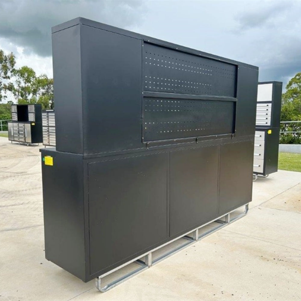 10' Storage Cabinet with Workbench (30 Drawers)
