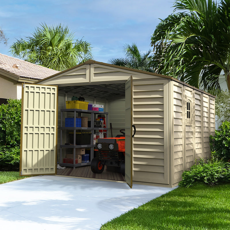 10×13 ft Plus Vinyl Storage Shed With Foundation