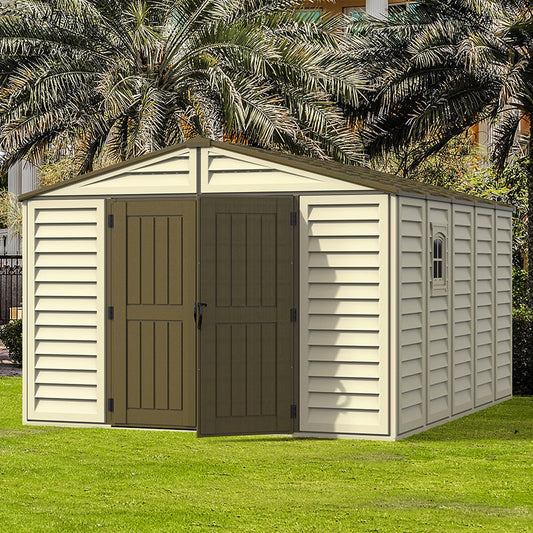 10×13 ft Plus Vinyl Storage Shed With Foundation