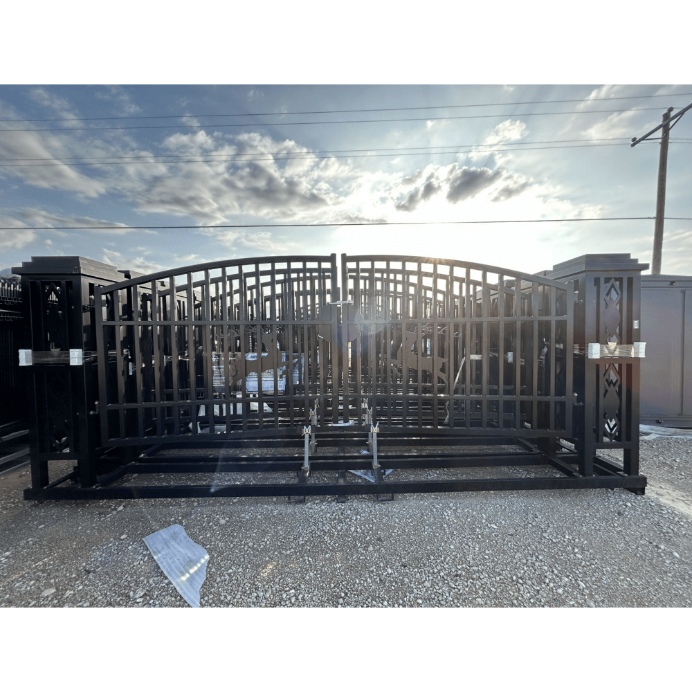 20ft Wrought Steel Garden Driveway Gate with Post