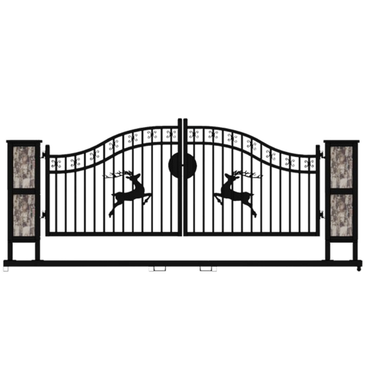 20ft Wrought Steel Garden Driveway Gate with Post