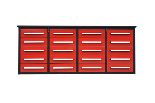 7' Garage Storage Cabinets with Workbench (20 Drawers)