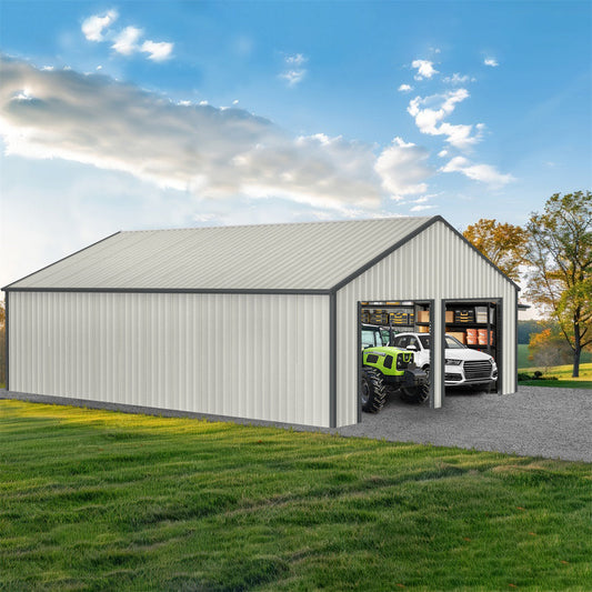 25' x 33' Double Garage Metal Shed with Side Entry Door