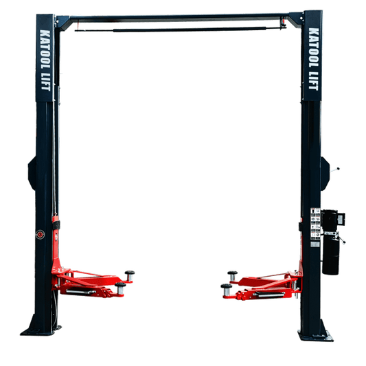 KT-AS110D Two Post Asymmetrical Vehicle Lift 11,000lbs Single Point Lock Release