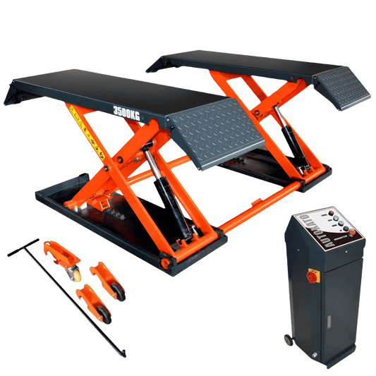 KT-X80 Mid-rise Scissor Lift, Pneumatic Release (Two variations for voltage, 110v and 220v)