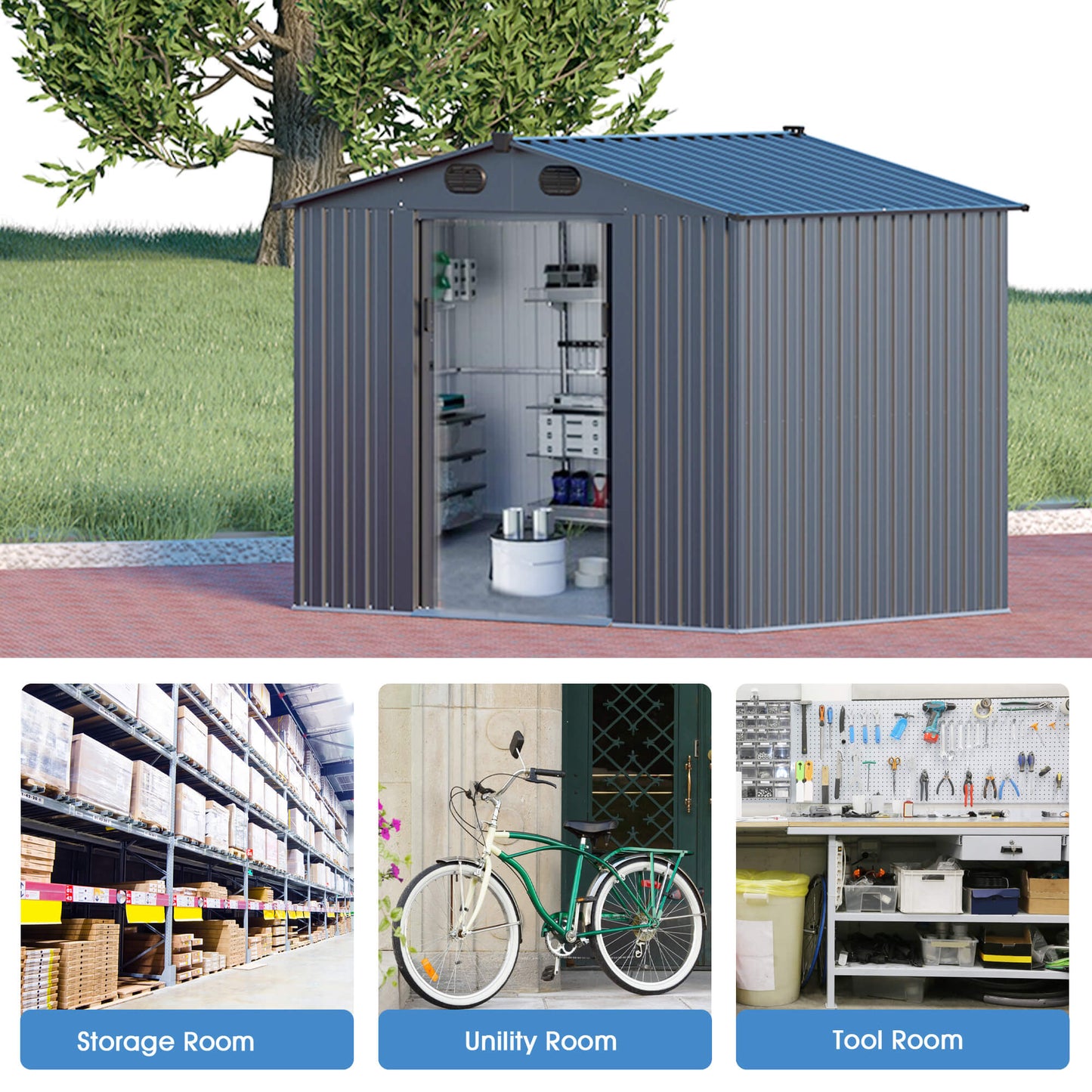 Metal Storage Shed 8'x6'