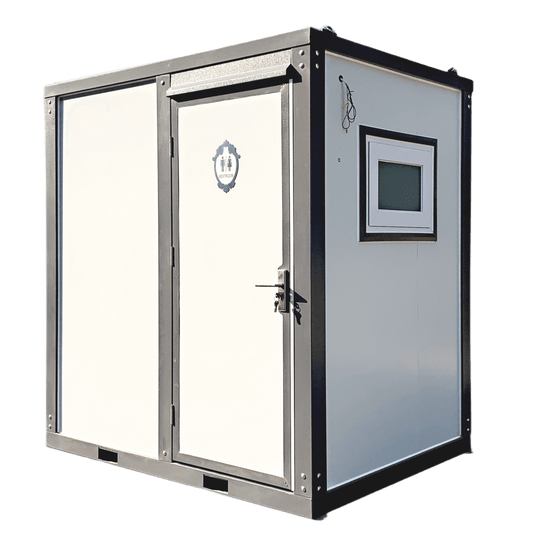 Portable Toilet with Shower Curtain Style