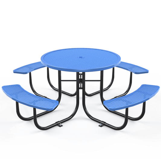 46" Round Picnic Tables With Umbrella Hole