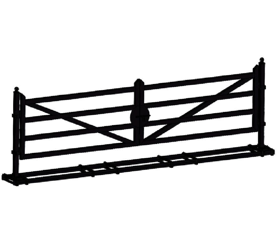 Chery Industrial 20ft Farm Metal Driveway Gate with Diagonal Tubes