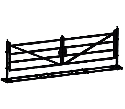 Chery Industrial 20ft Farm Metal Driveway Gate with Diagonal Tubes